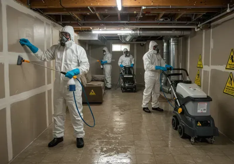 Basement Moisture Removal and Structural Drying process in Brothertown, WI